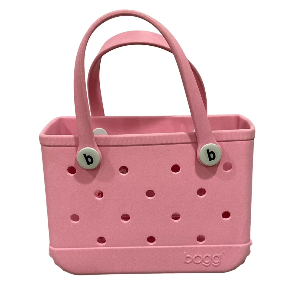 Bitty Bogg mini bag tote bubblegum pastel pink white clear pouch 11